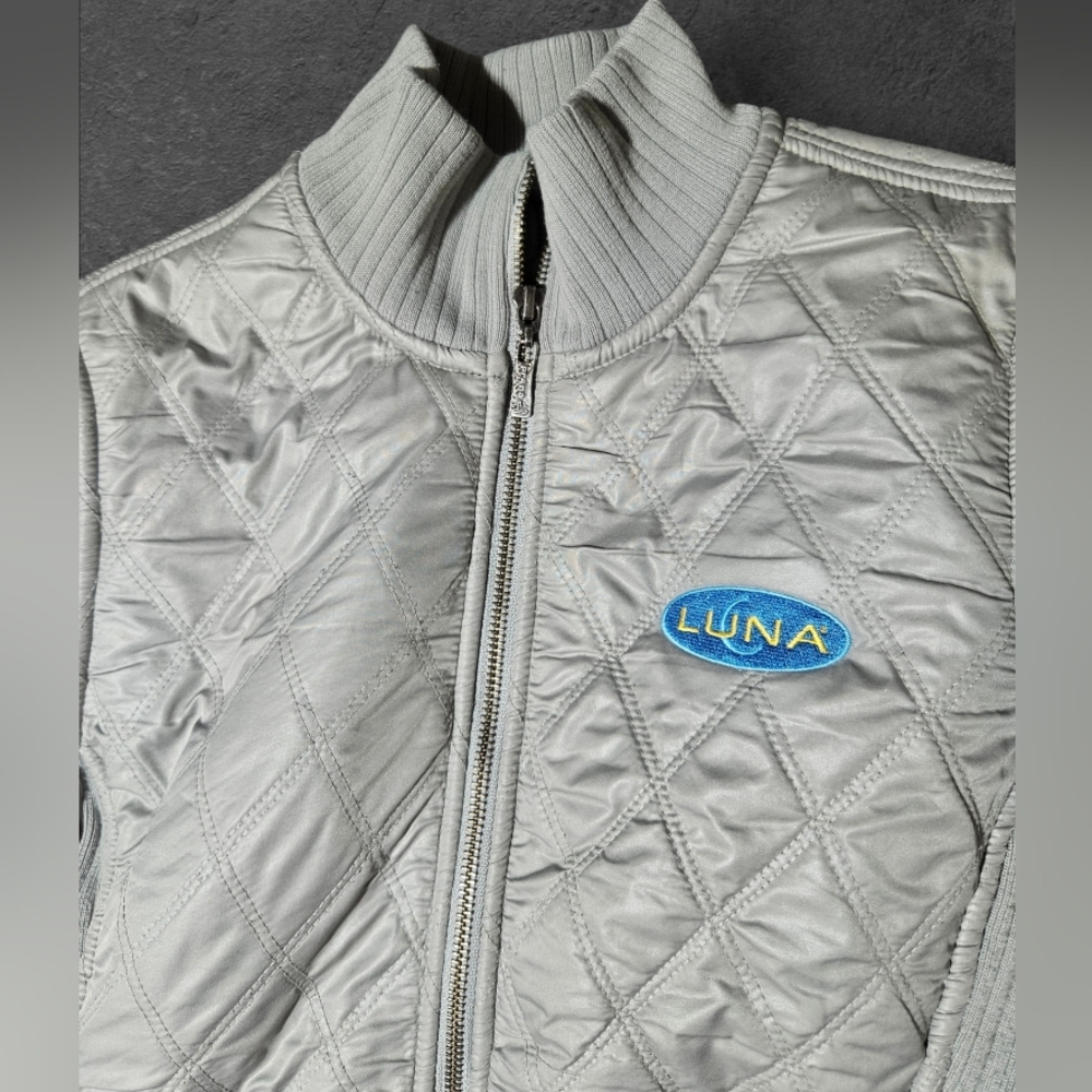 Prana Sherpa Lined Quilted Puffer Diva Zip Mock Jacket Ribbed Side Size S "LUNA" - Picture 3 of 16
